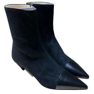 TOD'S Suede & Leather Bootie in Black Women's Size 35.5 (US 5.5) New In Box